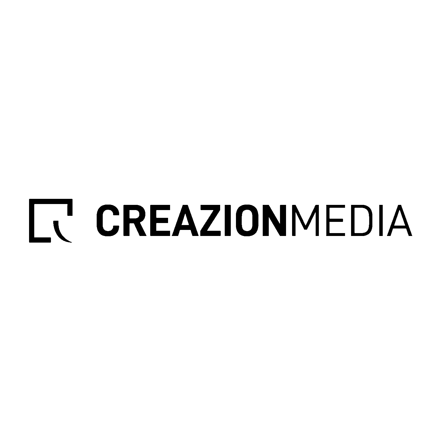 Black and white circular logo of Crezion Media featuring the letter "C" creatively designed with a play button inside, symbolizing digital media and creative content production.